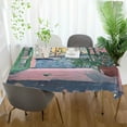thumbnail image 3 of Yayeee Tablecloths 54" x 54" Rectangle Wrinkle Resistant Party Table Cover, Green Window Sea, 3 of 8
