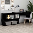 thumbnail image 1 of vidaXL Corner Desk High Gloss Black 200x50x76 cm Engineered Wood, 1 of 4