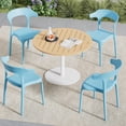 thumbnail image 4 of VECELO Stackable Patio Dining Chair Set of 4, Outdoor/Indoor Dining Chairs for Restaurant, Poolside and Garden, No Assembly, Blue, 4 of 14