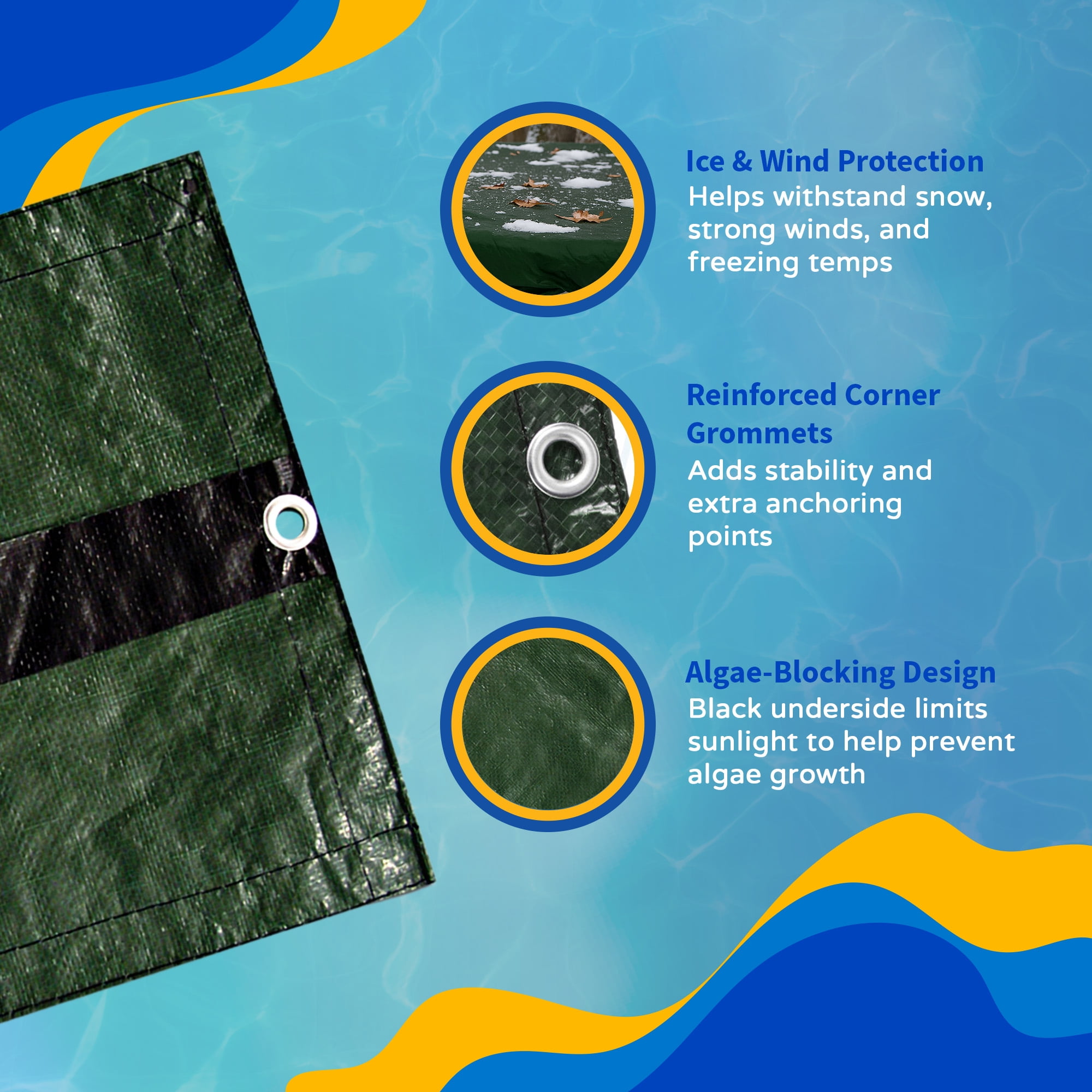 Blue Wave 25' x 45' 12-Year Rectangular In Ground Pool Winter Cover