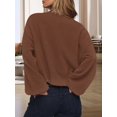 thumbnail image 5 of Women'S Fall Fashion: Front-Open Long-Sleeved Knitted Cardigan Sweater Coffee S, 5 of 6