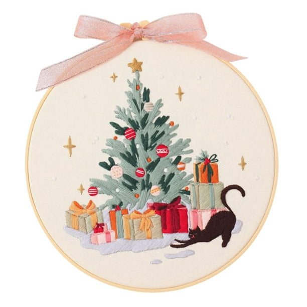 Kit de bordado navideño, kit de manualidades, kits de punto de cruz Arbol de navidad