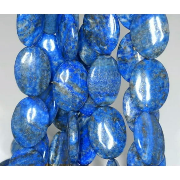 K-KED 13x18MM LAPIS LAZULI GEMSTONE GRADE A OVAL LOOSE BEADS 15inch