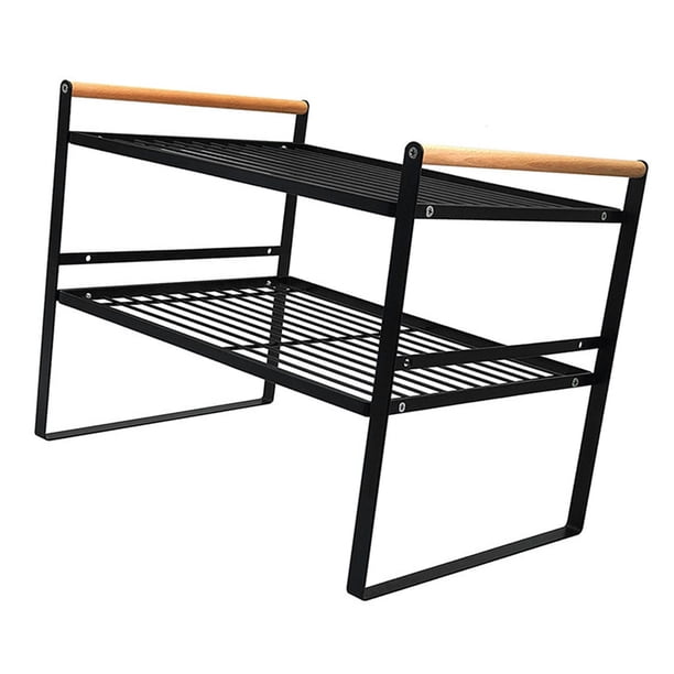Haofy Estante de Almacenamiento de Cocina de Doble Capa Estante Organizador de Cocina Antideslizante Multifunional de 2 Niveles