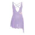 thumbnail image 3 of Hansber Girl's Lyrical Dance Dress Figure Ice Skating Asymmetrical Skirt Leotard Ballet Contemporary Dancewear Lavender 10, 3 of 6