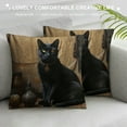 thumbnail image 3 of MDO Black Cat Decorative Throw Pillow Covers Pillows Case Square Cushion Cover Standard Pillowcase for Sofa Couch Bedroom Patio 18 X18 Inch, 3 of 5