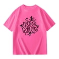 thumbnail image 4 of Tisuna Summer T-Shirt For Girls Toddler Letter Print Short Sleeve Crew Neck Tops Breathable Lightweight Little Boys Festival Playwear Clothes Hot Pink Size 3-4 Years, 4 of 4