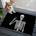 thumbnail image 3 of Entryway Rug 2'x3', Halloween Funny Skull Small Rug for Kitchen Bathroom Door Mat Indoor Entrance, Scary Skeleton Abstract Black Non-Slip Area Rugs Floor Mats Carpet Front Door Rugs, 3 of 8
