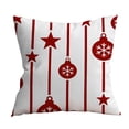 thumbnail image 2 of Funda de Almohada Navideña con Estampado de Copos de Nieve y Árbol de Navidad Rojo, Decoración Navideña para Sofá., 2 of 5