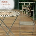 thumbnail image 6 of Alpine Corporation Birding Outdoor Patio Bistro Set, Metal 3-Piece Set, Silver, 6 of 12
