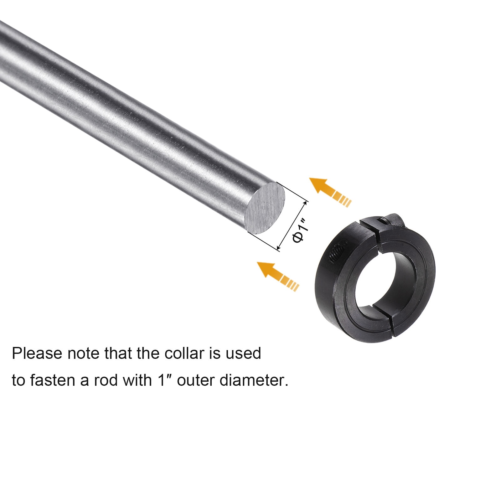 Uxcell 4pcs Shaft Collar for 1" Rod 1-3/4" OD 1/2" Width Double Split Axle Clamp-On Collar with Set Screw