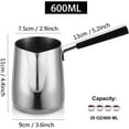 thumbnail image 4 of ABCISI Turkish Coffee Pot, Stainless Steel Milk and Coffee Warmer, Ibrik Cezve Arabic Briki Coffee Pot, Chocolate and Butter Melting Pot with Heat Resistant Handle, 20 OZ, 600 ML, 4 of 7