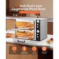 thumbnail image 2 of KFFKFF Pizza Oven Electric, 18" Double-Deck Commercial Countertop Pizza Oven, 842°F Max Temp, Indoor Pizza Maker, 2 of 8