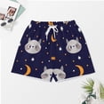 thumbnail image 3 of PRIYAL Funny Raccoon Pattern Silk Women Pajama Set Short Sleeve Comfy Pjs Sets 2 Piece Lounge Set, 3 of 6