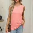 thumbnail image 4 of SNKSDGM Female Tank Top for Women Cotton Ribbed Womens Tank Tops Athletic Crop Spring and Summer New Vest Round Neck Sleeveless T Shirt Split Loose Top M, 4 of 7