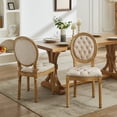 thumbnail image 3 of Dining Chairs Set of 2 French Style Nailhead Trim Velvet Fabric,Kitchen & Dining Room Chairs with Wood Legs (2 Pieces, Beige), 3 of 11
