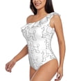 thumbnail image 3 of Yiaed Poodle Dog Print Women One Piece Swimsuits Tummy Control One Shoulder Bathing Suits Pattern Ruffle Swimwear-XX-Large, 3 of 8