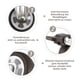 thumbnail image 2 of M10 Swivel Castors With Brake, Heavy Duty Rubber Swivel Castors, Work Tables, Furniture Wheels, Thread Diameter: 10mm, Length 25mm, 2 With Brakes + 2, 2 of 5