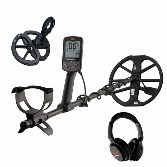 MINELAB Equinox 900 Multi-Frequency Collapsible Metal Detector for Adults Bundle with EQX 6 Coil