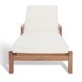 thumbnail image 2 of SAFAVIEH Couture Donnamaria Eucalyptus Wood Outdoor Chaise Lounge, Natural/White, 2 of 16