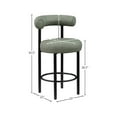 thumbnail image 3 of Meridian Furniture Bordeaux Green Vegan Leather Counter Stool (Set of 2), 3 of 10