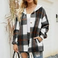 thumbnail image 5 of Munlar Suit Jackets for Women Long Sleeve Plaid Cardigan Hooded Dress Coats for Women Christmas Winter Coat for Women, 5 of 6