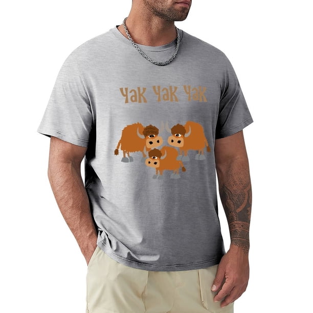 Divertido Yak Yak Pun dibujos animados con tres animales camiseta de secado rápido ropa de anime camiseta hombres