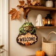 thumbnail image 7 of 2026 Halloween Party Supplies Halloween Witch Welcome Sign Wall Hanging Decor Vintage Flying Witch On Wooden Door Hanger With Pumpkin Star Halloween Front Door, 7 of 7
