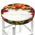 thumbnail image 6 of Goofa Thanksgiving With Autumn Printed Stool Covers Round, Waterproof Round Bar Stool Covers Anti-Slip Round Bar Stool Seat Cover with Elastic Bands Durable -12 inch, 6 of 7
