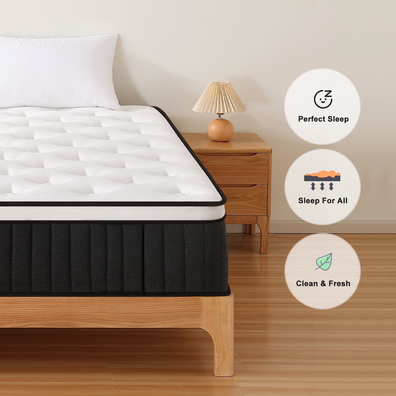 10-Inch Gel Memory Foam Queen Mattress, Medium Firm, Removable Cover, Pressure Relief, Queen Size Mattress