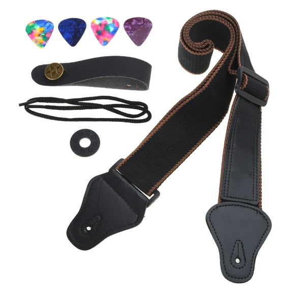 AOOOWER Acoustic Guitar Strap with Pick Pocket Cotton Ends Guitar Shoulder Strap