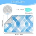 thumbnail image 2 of Ironing Mat Portable Ironing Blanket for Table Top Travel Ironing Pad for Washer Dryer 27.6" x 47.2" Blue Watercolor Wavy, 2 of 6