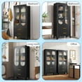 thumbnail image 7 of 61.02”H Metal Pantry Storage Cabinet with Drawer,Pantries Cabinets with Acrylic Glass Doors and Adjustable Shelves,Cupboard for Kitchen, Laundry Room,Living Room,Bathroom,Dinning Room, 7 of 7