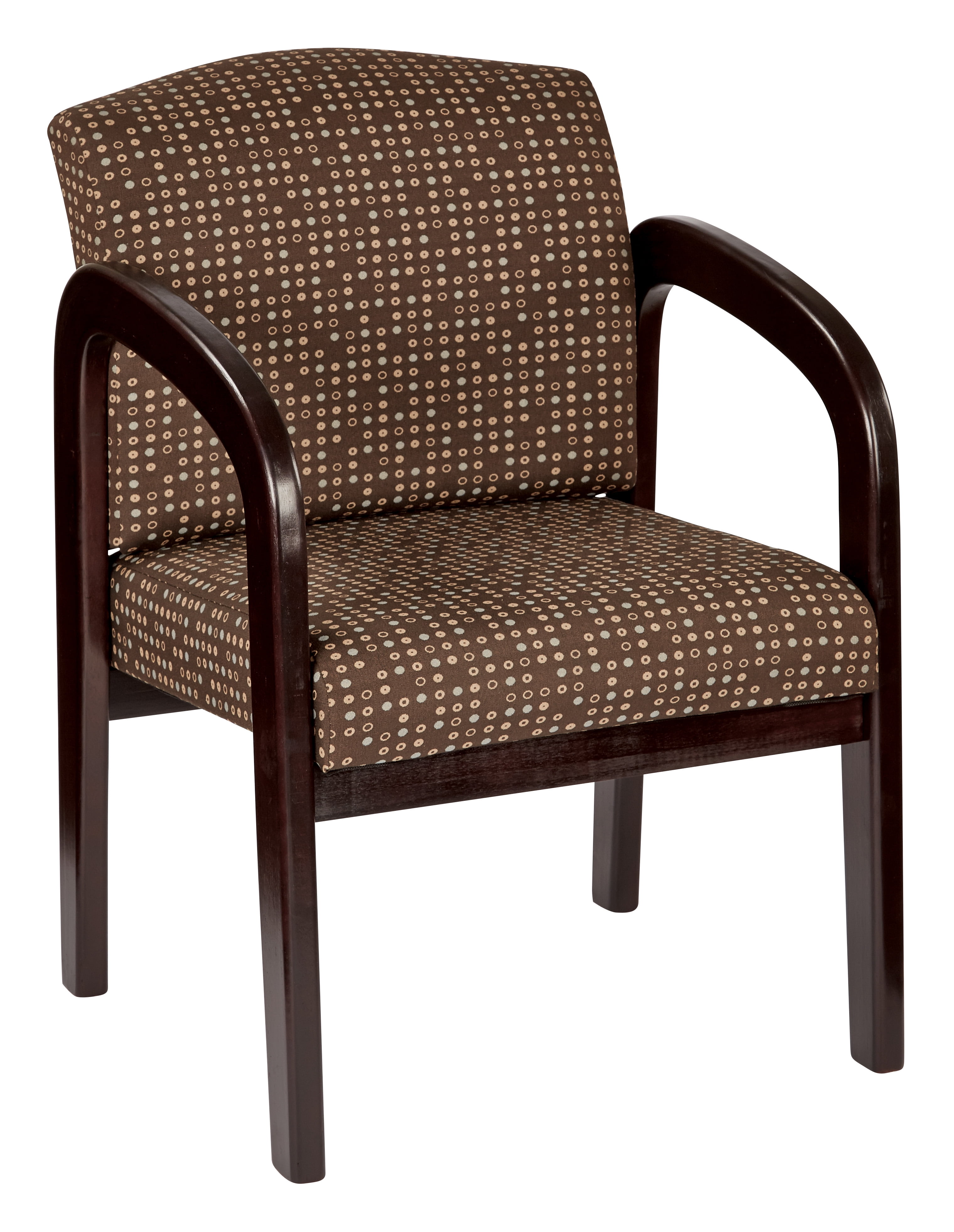 Office Star Products Fabric Mahogany Finish Wood Visitor Chair