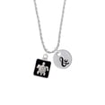 thumbnail image 2 of Delight Jewelry Silvertone Turtle on Black Frame Silvertone Script Initial Disc - & - Charm Necklace, 20"+3", 2 of 4