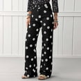 thumbnail image 5 of Bexdxz Women's Casual Wide Leg Jeans with Large Polka Dot Print Black S, 5 of 6