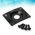 thumbnail image 2 of Square Curved Guitar Jack Plate Indented 1/4 Inch Guitar Pickup Output Input Jack Socket Plate Metal Jack Plate With Screws for Electric Guitar Bass (Black), 2 of 5