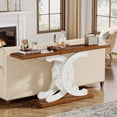 thumbnail image 6 of Tribesigns 55" Farmhouse Console Table - Vintage Sofa Entryway Table with Geometric Base, Brown & White, 6 of 7