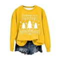 thumbnail image 4 of WREESH Womens Fashion Christmas Sweatshirt Casual Crewneck Sweatshirt Print Pullover Loose Fit Long Sleeve Tops Christmas Top Loose Fitting Sweater Yellow, 4 of 4