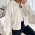 thumbnail image 5 of WRKEKC Cardigan Sweaters for Women Solid Color Long Sleeve V-Neck Button Front Loose Fit Knit Cardigan with Pockets, 5 of 9
