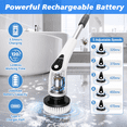 thumbnail image 2 of Saridi Electric Spin Scrubber, Cordless Power Scrubber 9 Heads Shower Cleaning Brush with Adjustable Handle for Bathroom Floor, 2 of 8