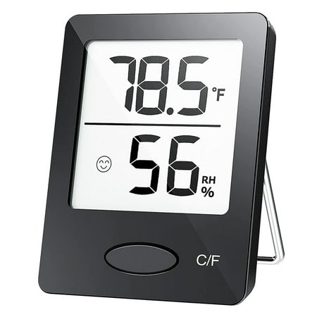 

Indoor Hygrometer Thermometer Room Thermometer with LCD Display Humidity Monitor Office Black