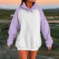 thumbnail image 5 of VISALY Hooded Sweatshirt for Women Oversized Hoodies Fleece Hooded Pullover Long Sleeve Shirts Winter Cute Tunic Sweatshirts with Pocket Fashion Casual Tops Trendy Outfits Purple Xl, 5 of 5