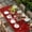 DarkRed, variant on Red Christmas Table Cloths for 4 Foot Rectangle Tables, Xmas Botanical Ball Bell Patio Waterproof Elastic Fitted Tablecloths, Washable Rectangular Table Cover for Camping