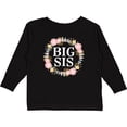 thumbnail image 3 of Inktastic Big Sis Rose Floral Wreath Sister Girls Long Sleeve Toddler T-Shirt, 3 of 5