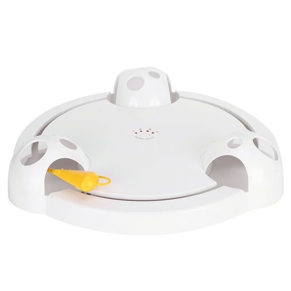 Nimomo Jouet pour Chat électrique - Jouet pour Chat électrique à Plateau tournant Automatique(Blanc)