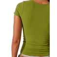 thumbnail image 3 of Biekopu Women T-shirt, Square Neck Short Sleeve Solid Slim Fit Summer Tops Clothes for Casual Daily, 3 of 6