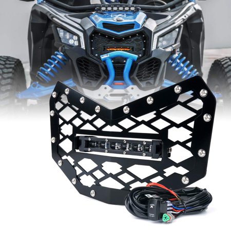 Xprite Rocker Switch Xprite Black Steel Mesh Grille Grill with 8 Inch LED Backlight Lightbar ...