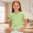 thumbnail image 4 of Tranfacy Shirts for Girls Soft Breathable Solid Candy Colored Short Sleeve Pullover Top for Spring and Summer for Children, 4 of 7