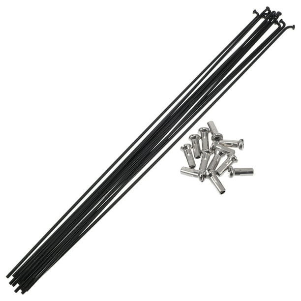 Rayos de bicicleta Unique Bargains 14G para ruedas de bicicleta 304 acero inoxidable 1 juego negro-267mm